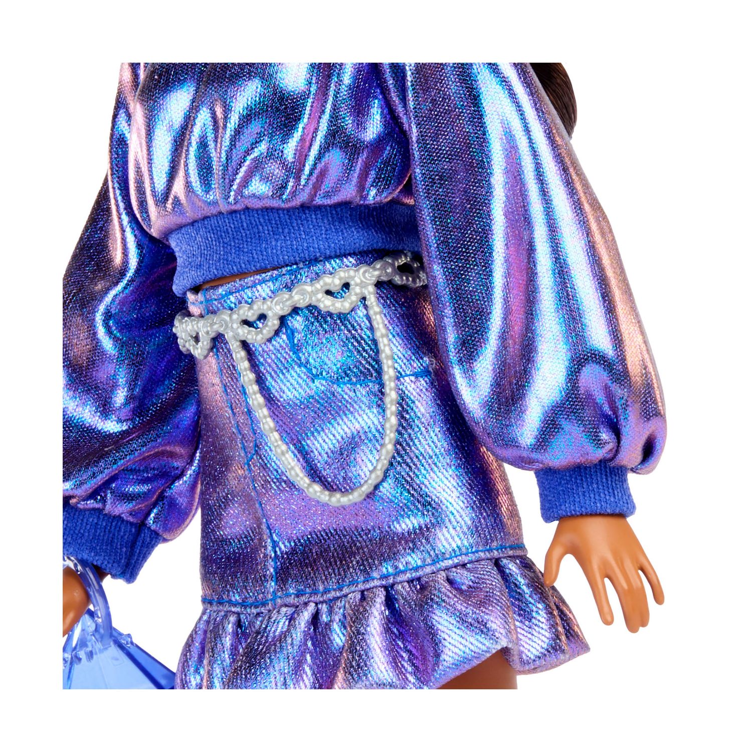 Barbie Fashionista Deluxe Metallic Mora con Vestito Azzurro - Barbie