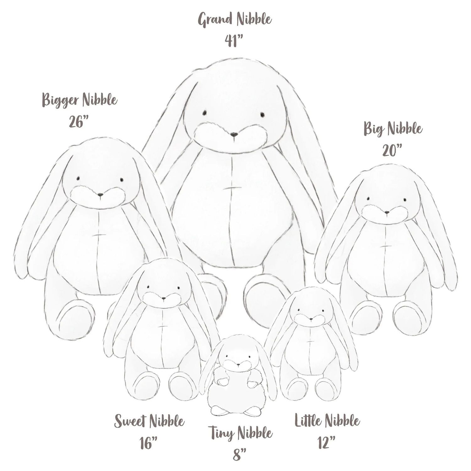 Peluche Bigger Bunny Gray 70 cm - Bunnies By The Bay