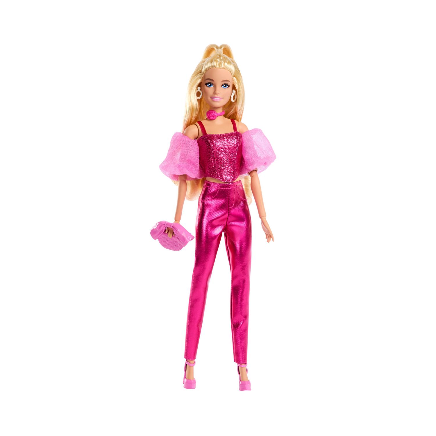 Barbie Fashionista Deluxe Metallic Bionda con Vestito Rosa - Barbie