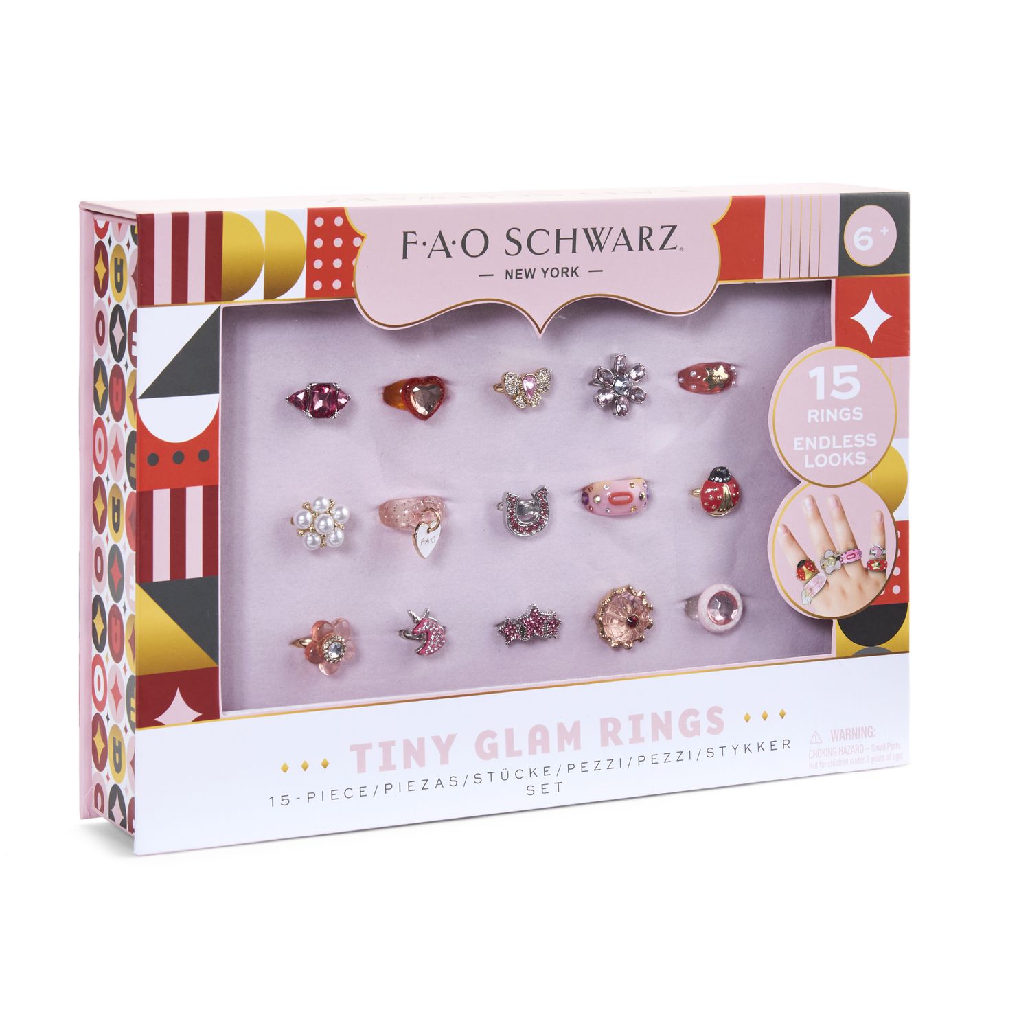 Set di 15 anelli Tiny Glam - FAO Schwarz