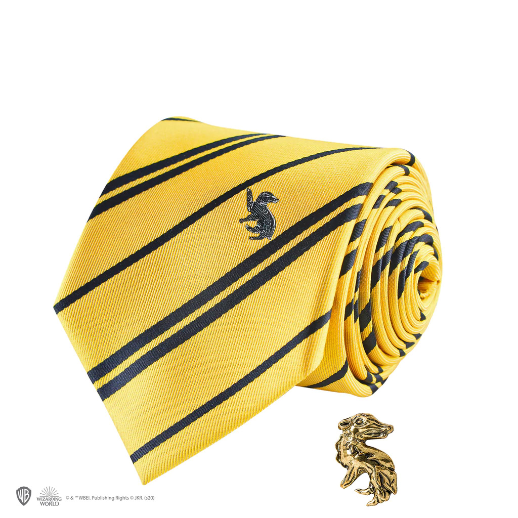 Cravatta deluxe Tassorosso con spilla - Harry Potter