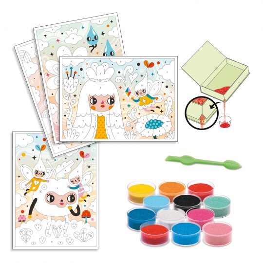 Kit 4 disegni con sabbia colorata Deliciously Cute - Djeco