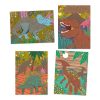 Kit con 4 carte dai riflessi dorati da grattare When dinosaurs reigned - Djeco