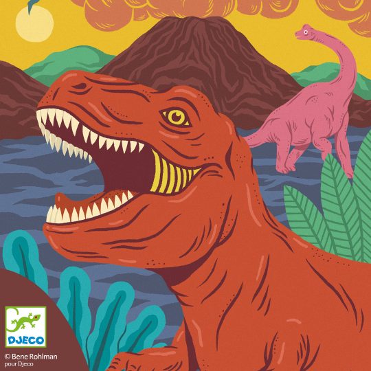 Kit con 4 carte dai riflessi dorati da grattare When dinosaurs reigned - Djeco