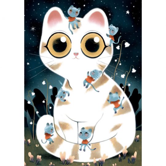 Puzzle fosforescente Cuddly Cats 50 pezzi - Djeco