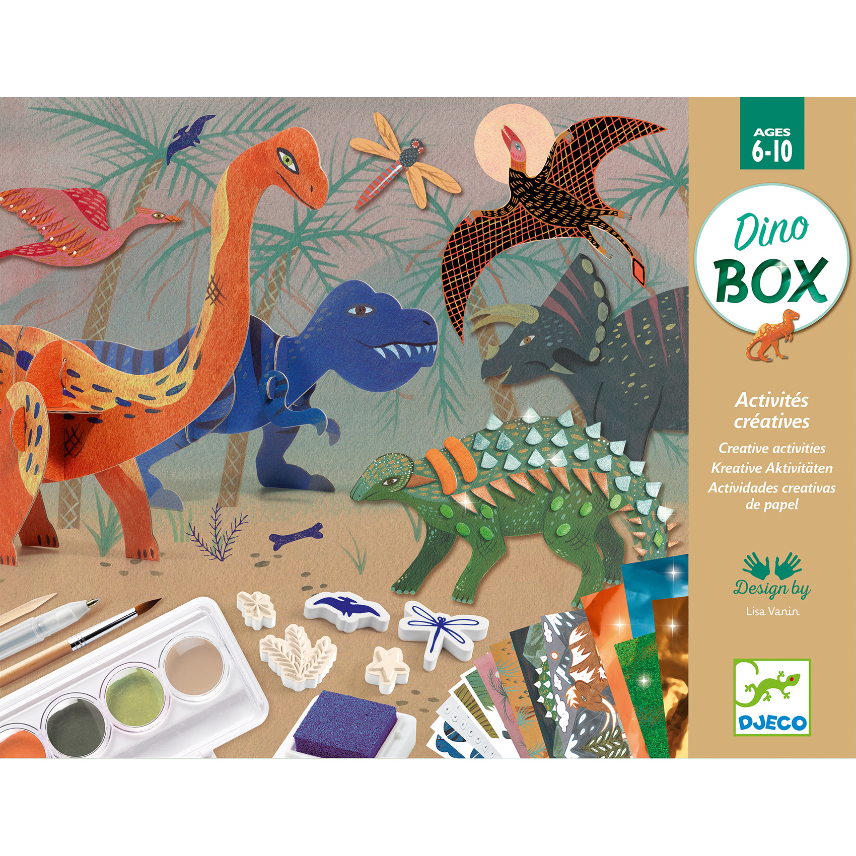 Set con 6 attività creative The World of Dinosaurs - Djeco