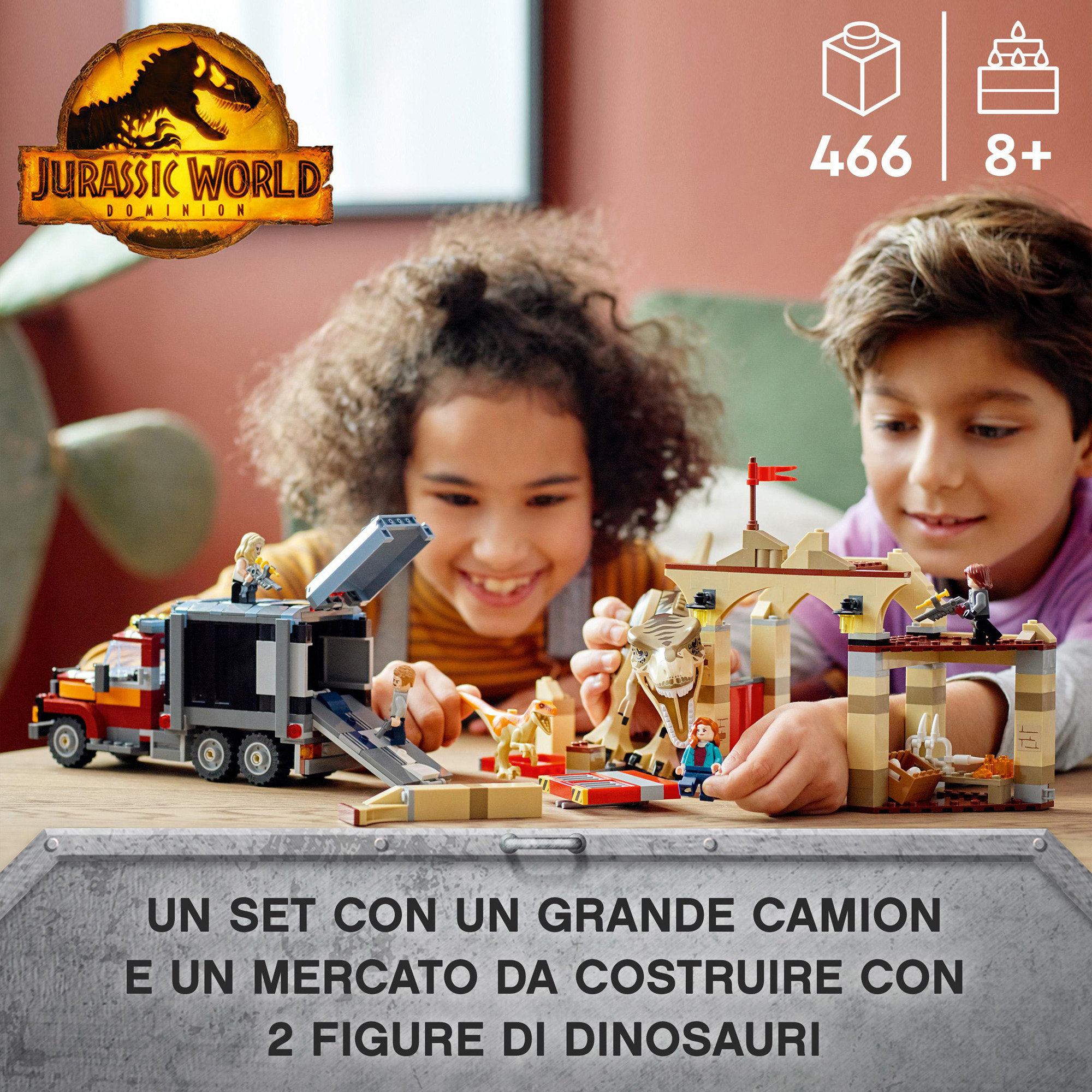 LEGO Jurassic World 76948 La Fuga del T-rex e dell’Atrociraptor - Jurassic World, LEGO