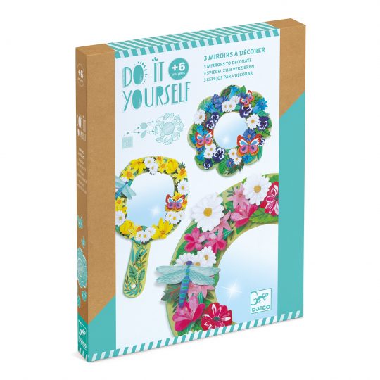 Kit artistico con 3 diversi specchi da decorare Pretty flowers - Djeco