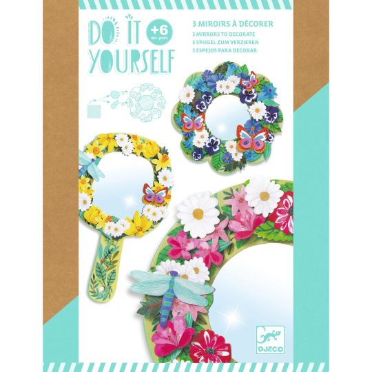 Kit artistico con 3 diversi specchi da decorare Pretty flowers - Djeco