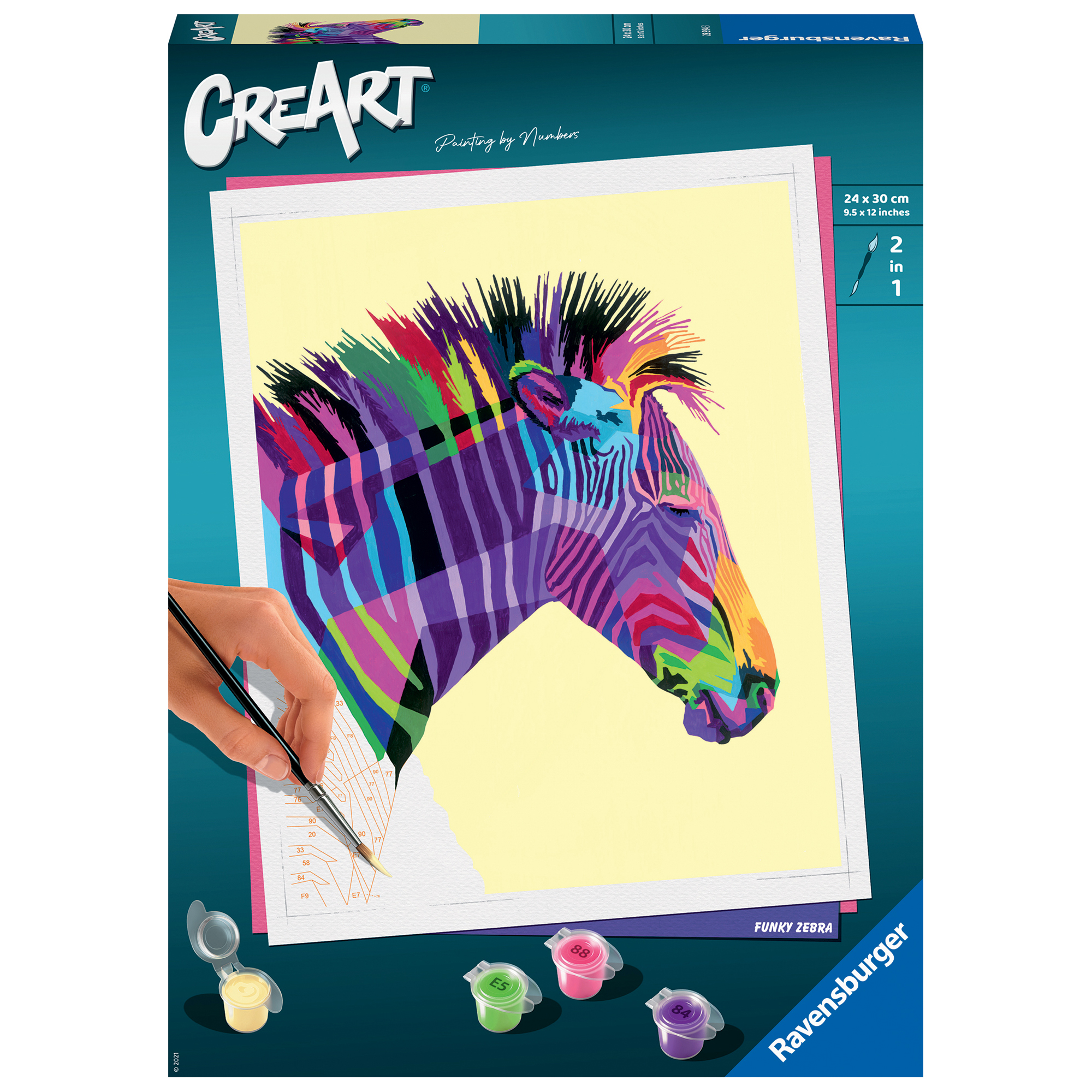 Creart Zebra, Serie Trend C, Kit per dipingere con i numeri - Creart