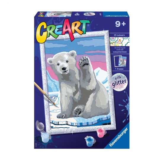 Creart Ciao ciao Orso polare, Serie D, Kit per dipingere con i numeri - Creart