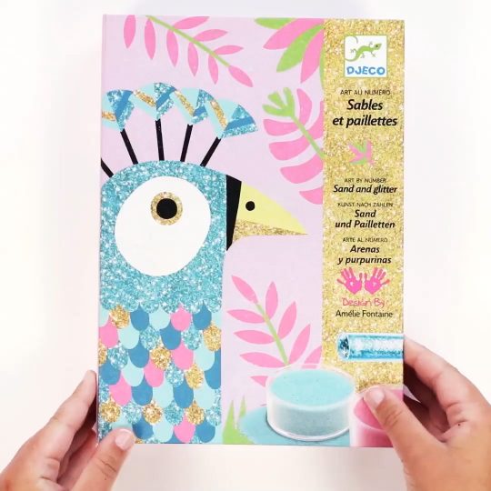 Kit per decorare con glitter Dazzling birds - Djeco