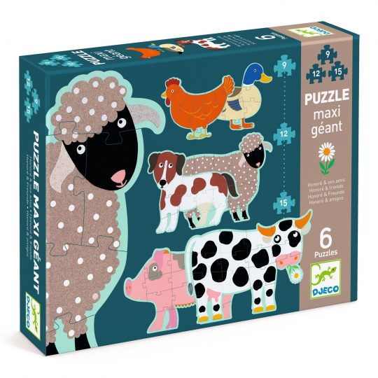 Puzzle giganti con animali Honoré & Friends (6 soggetti) - Djeco