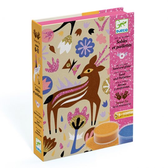 Kit creativo con 4 disegni con sabbia colorata Woodland - Djeco