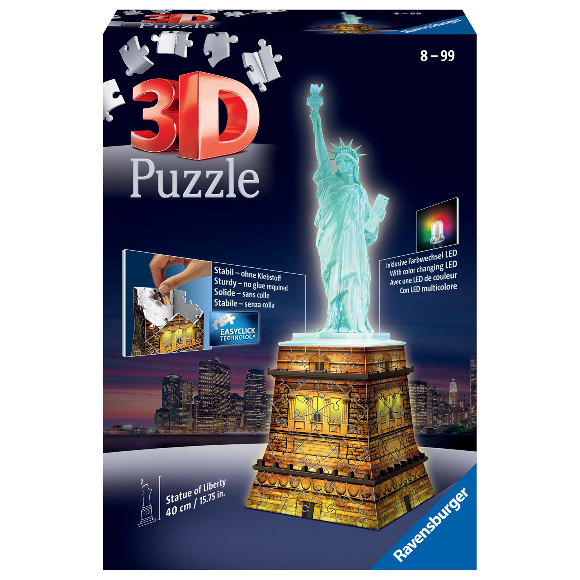 Puzzle 3D Statua della Libertà Building Night Edition, 216 pezzi - Ravensburger