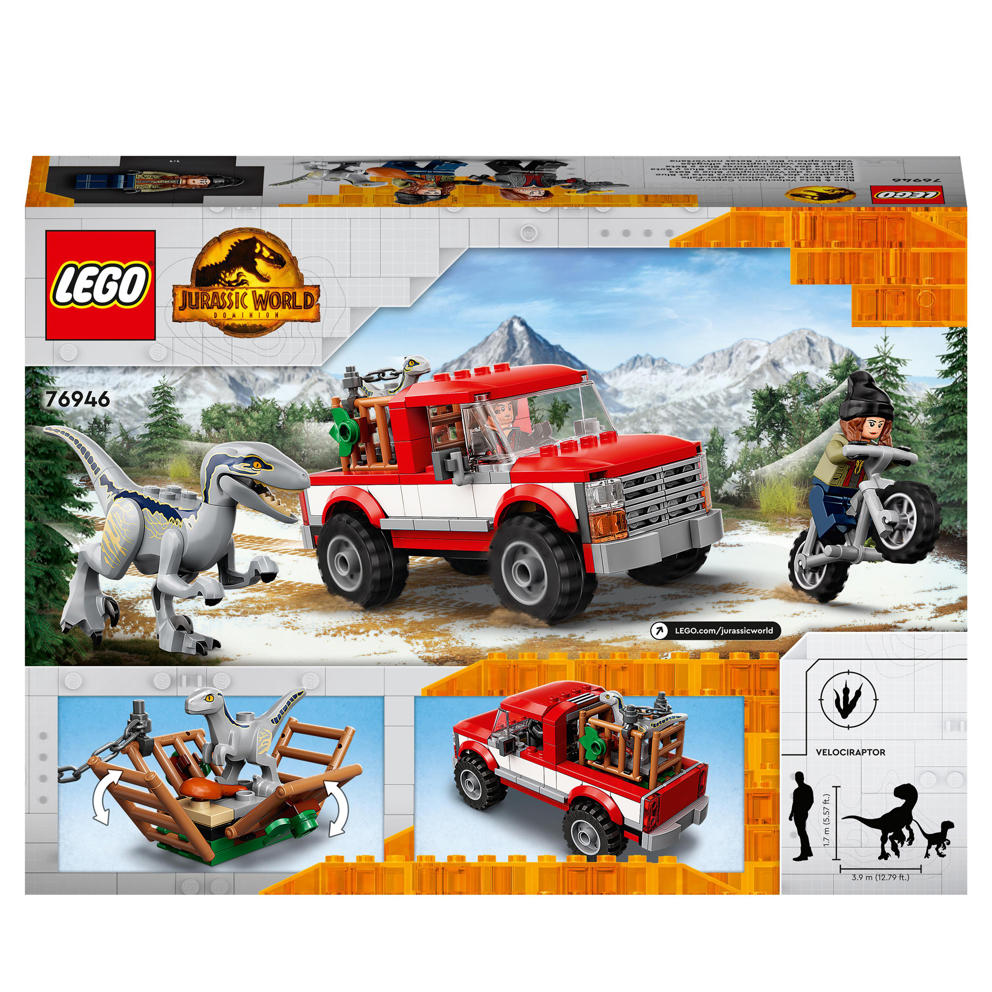 LEGO Jurassic World 76946 La Cattura dei Velociraptor Blue e Beta - Jurassic World, LEGO