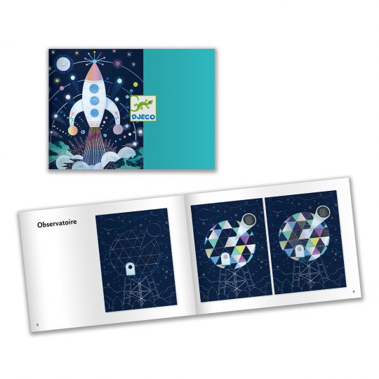 Confezione con 4 carte iridescenti da grattare Cosmic mission - Djeco