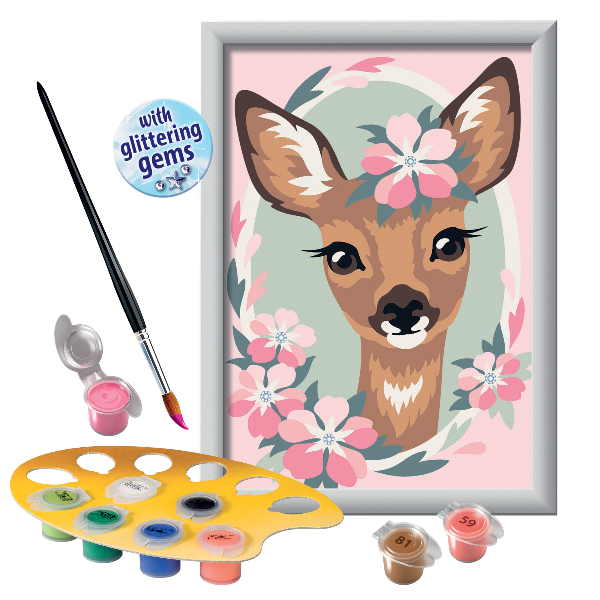 Creart Bambi, Serie E, Kit per dipingere con i numeri - Creart