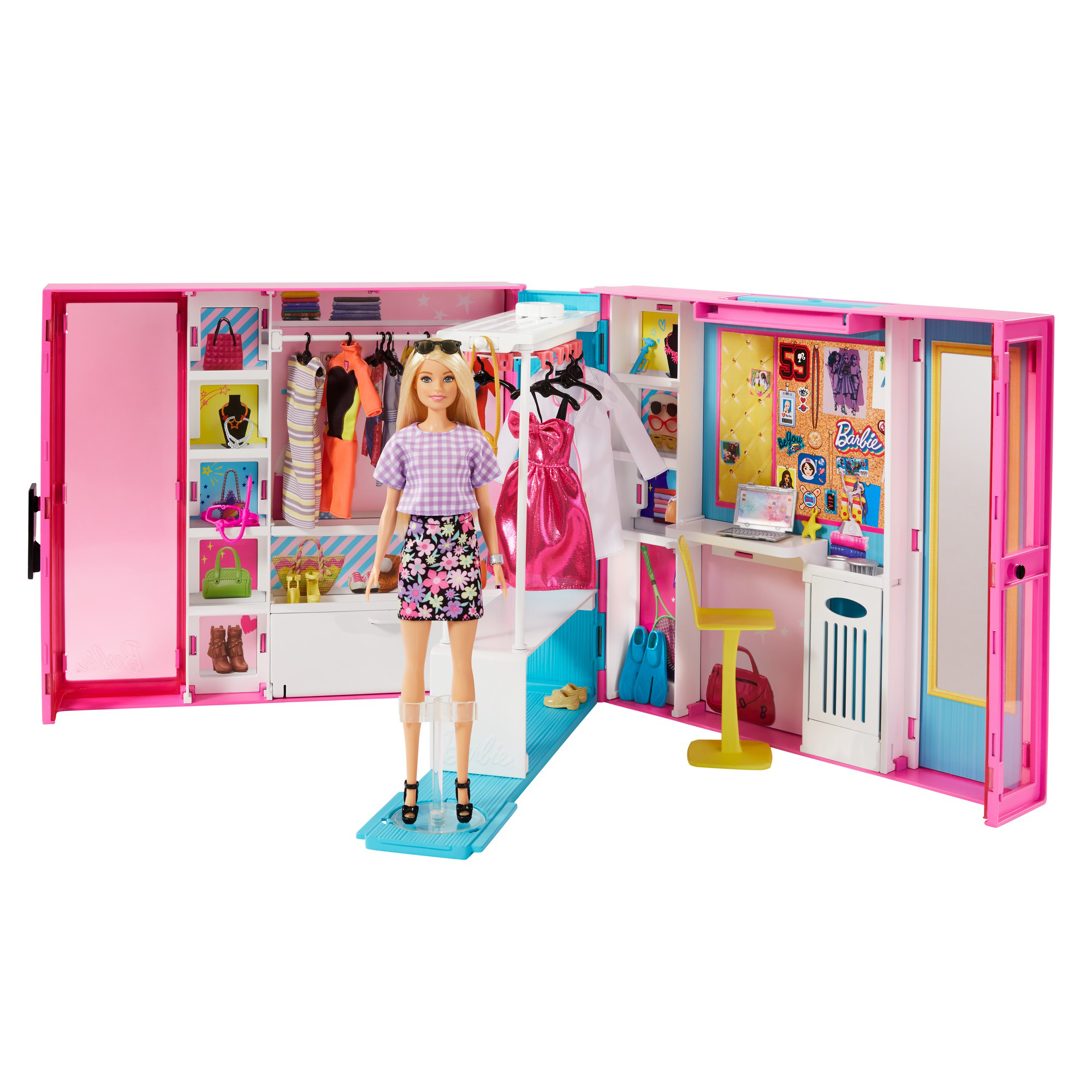 Barbie  L'armadio dei sogni con Bambola Bionda e più di 25 Pezzi - Barbie