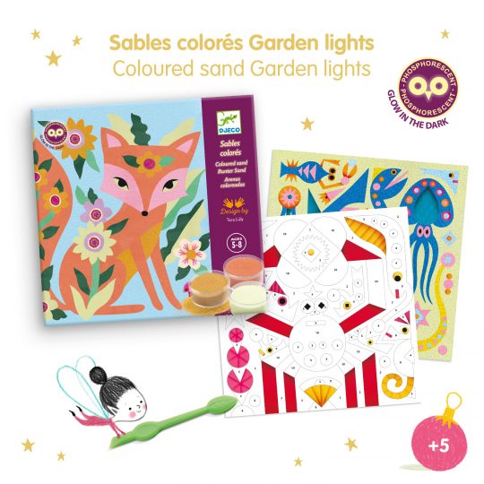 Kit decorazioni con glitter fosforescente Garden Lights - Djeco