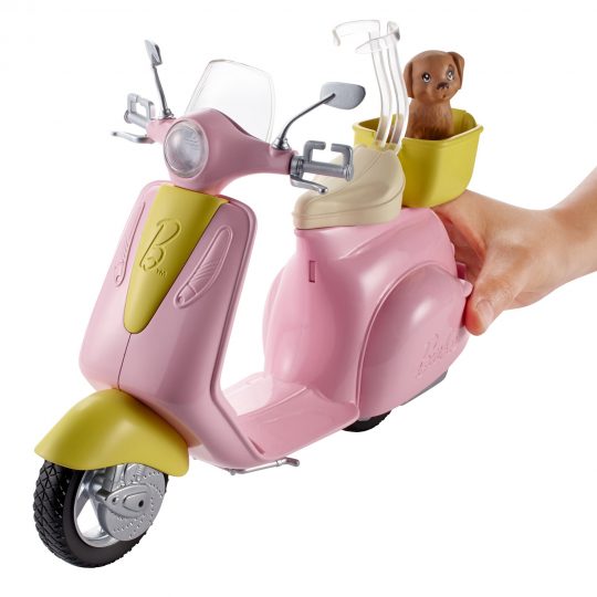 Barbie, Playset con Bambola in Motorino e Cagnolino - Barbie