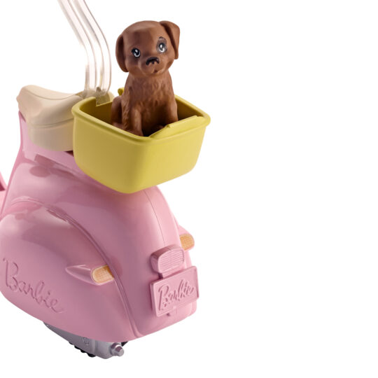 Barbie, Playset con Bambola in Motorino e Cagnolino - Barbie