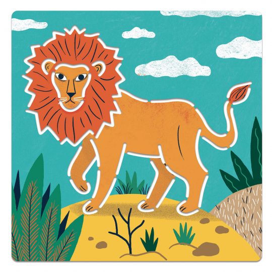 Kit artistico con 5 stencil Wild animals - Djeco