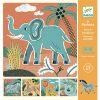 Kit artistico con 5 stencil Wild animals - Djeco