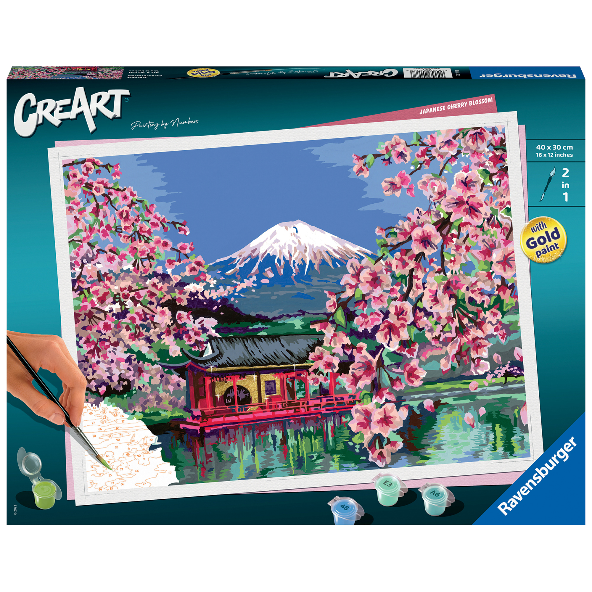 Creart La Fioritura dei Ciliegi in Giappone, Serie Premium B, Kit per dipingere con i numeri - Creart