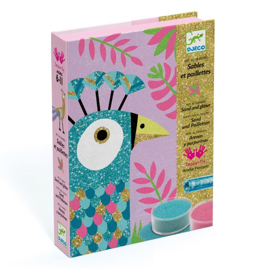 Kit per decorare con glitter Dazzling birds - Djeco