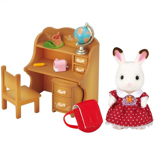 Sorella coniglio cioccolato e scrivania - Sylvanian Families