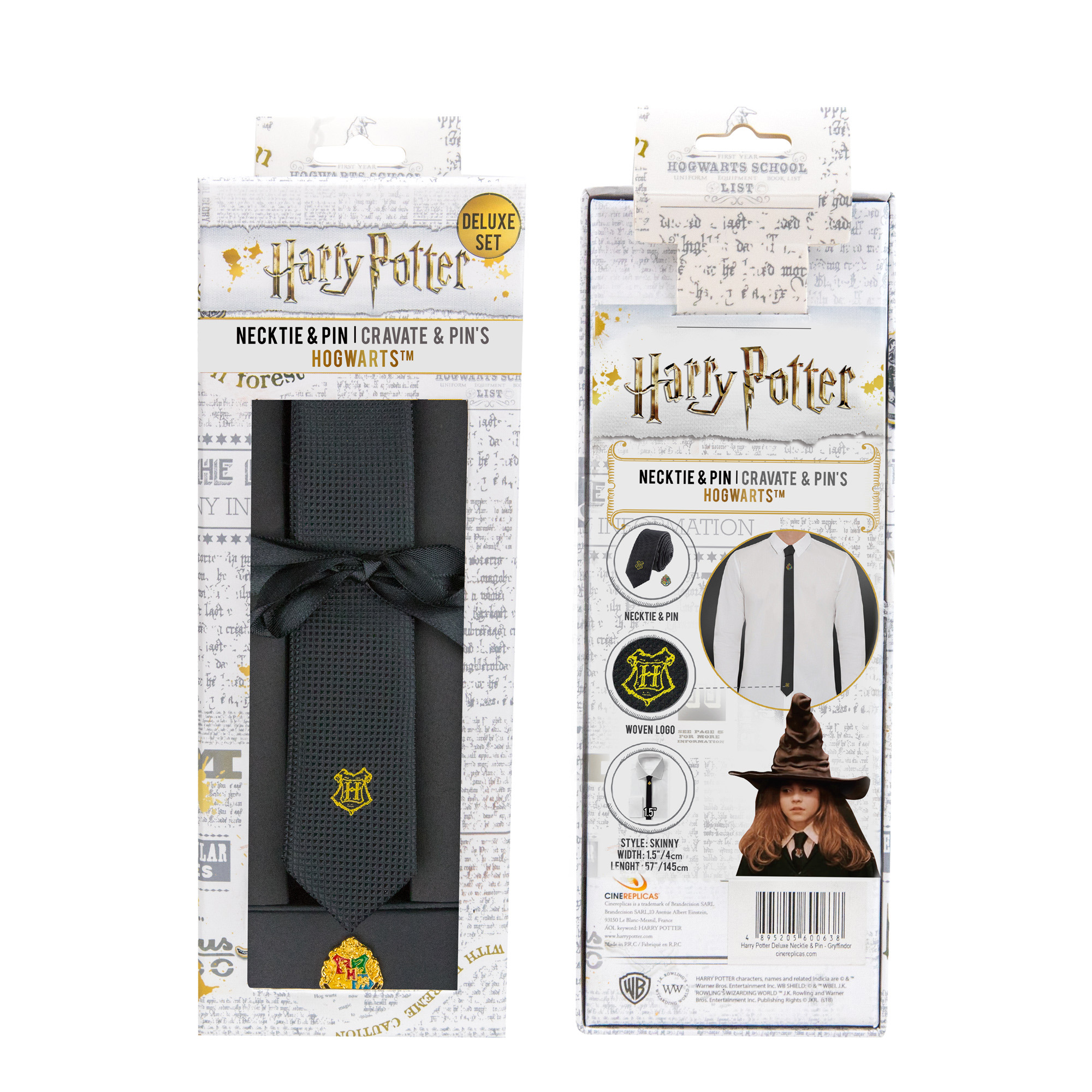 Cravatta deluxe Hogwarts con spilla - Harry Potter