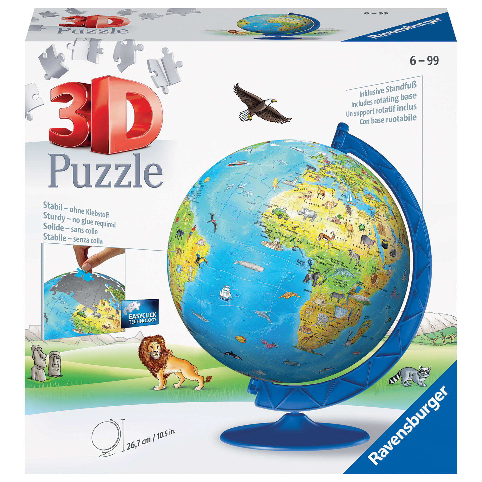 Ravensburger 3d puzzle mappamondo, 180 pezzi - Ravensburger