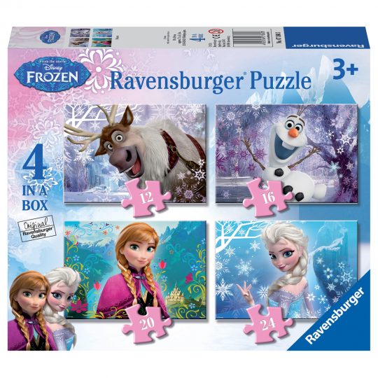 Ravensburger puzzle 4 in a box – disney frozen, 24 pezzi - Ravensburger