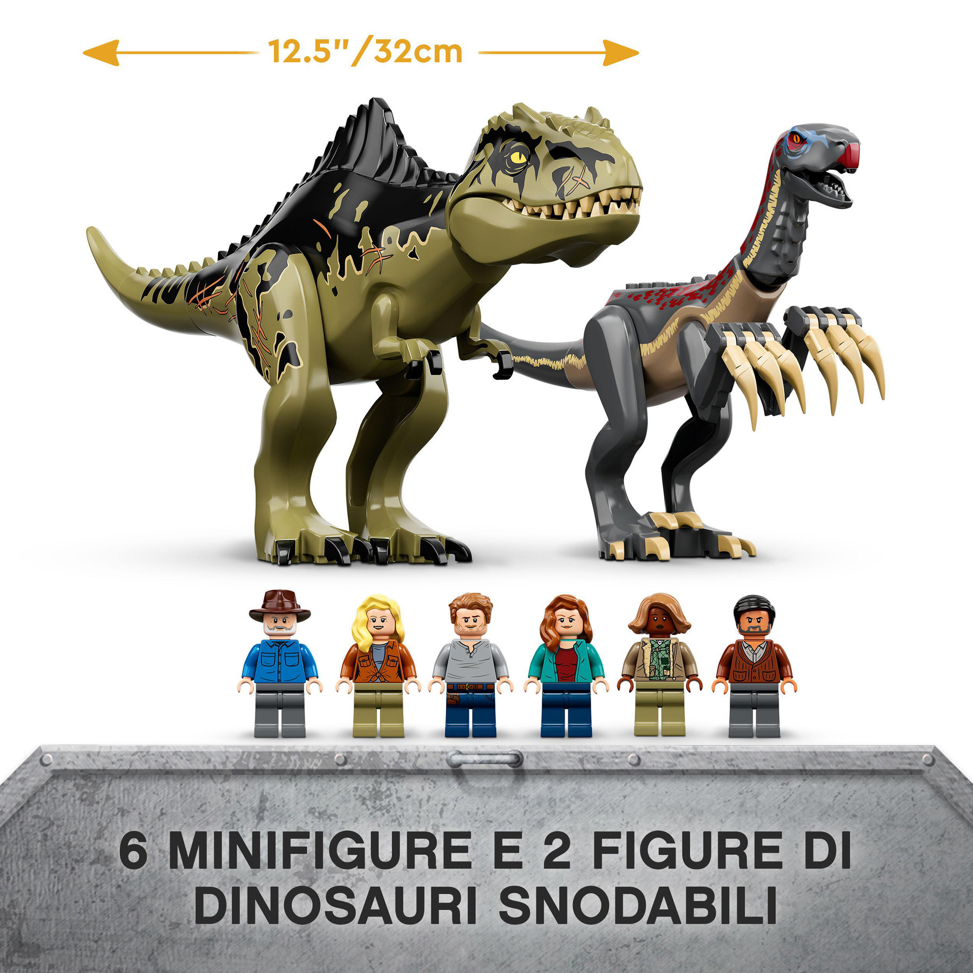 LEGO Jurassic World 76949 Attacco Giganotosauro e Terizinosauro - Jurassic World, LEGO