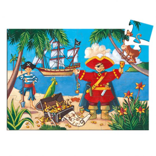 Puzzle con scatola The Pirate & his Treasure 36 pezzi - Djeco