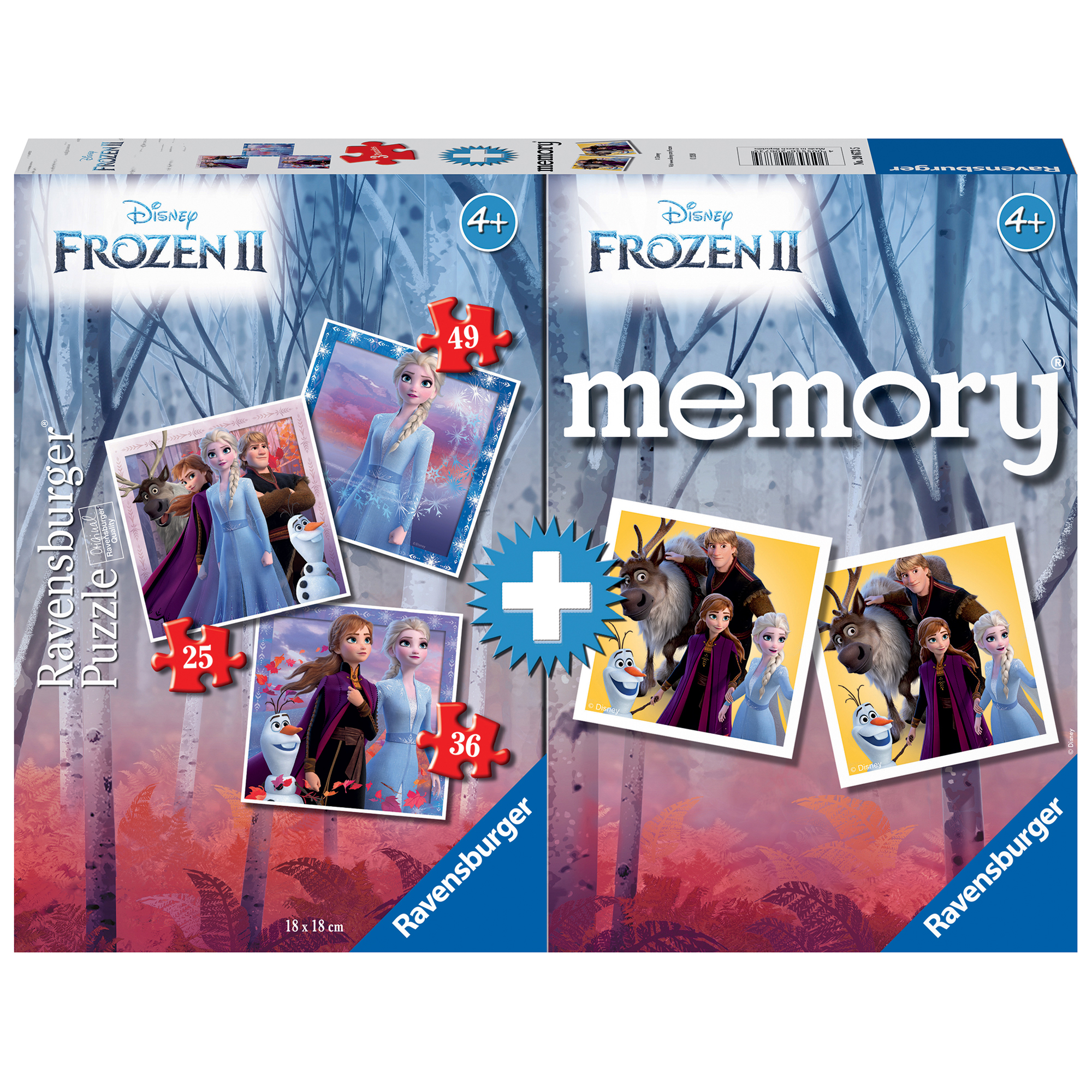 Ravensburger frozen 2, gioco di memoria e puzzle, 48 pezzi - Ravensburger