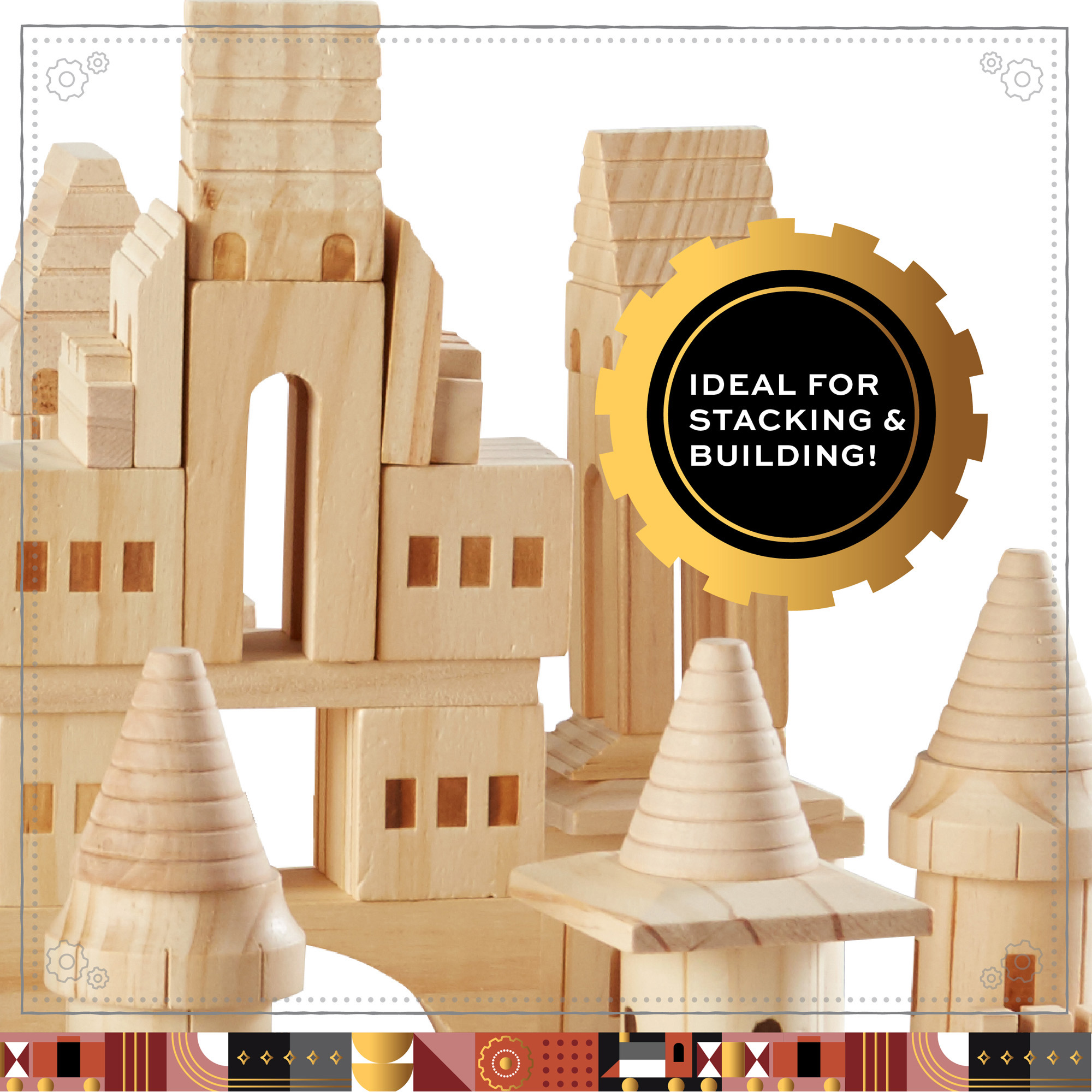 Castello di mattoncini in legno da 75 pezzi - FAO Schwarz