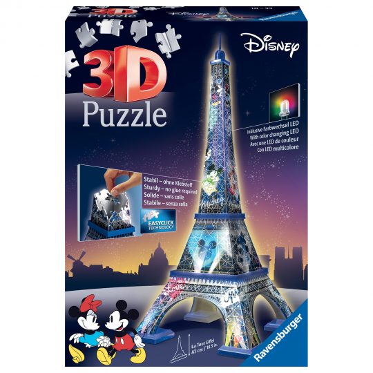 Puzzle 3D Tour Eiffel Disney Building Night Edition, 216 pezzi - Ravensburger