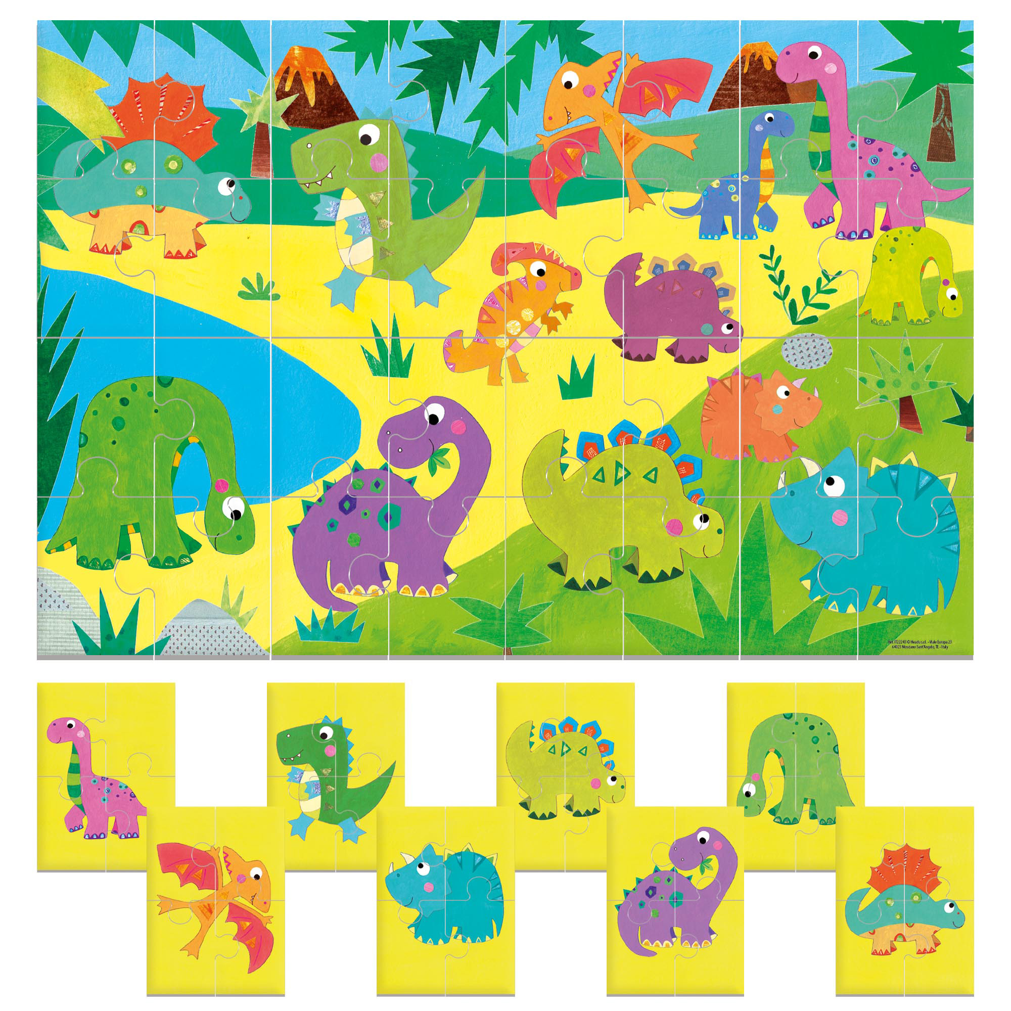 Puzzle 8+1 Dinosaurs - Headu