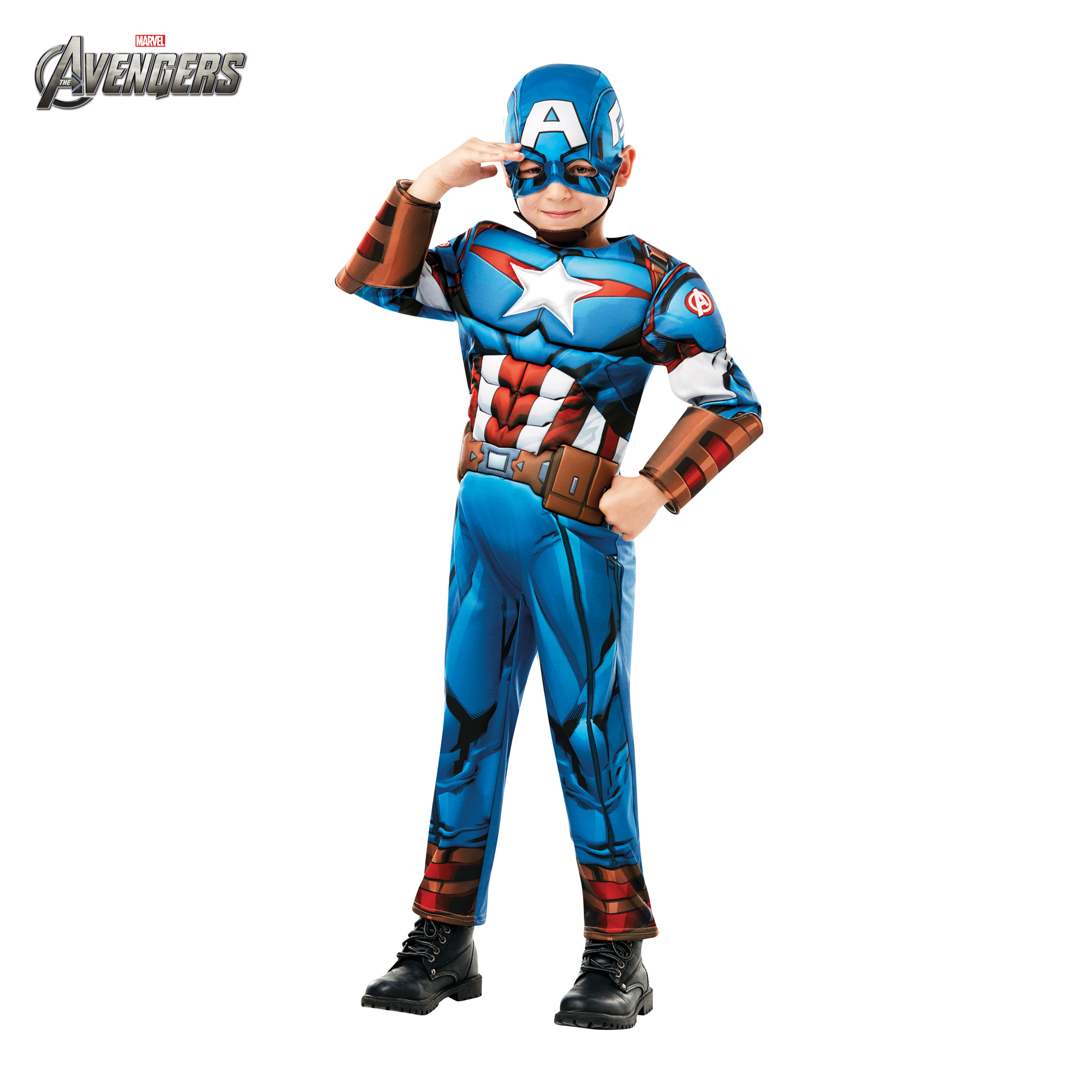 Costume Capitan America Con Muscoli Avengers da 3 a 8 anni - Marvel