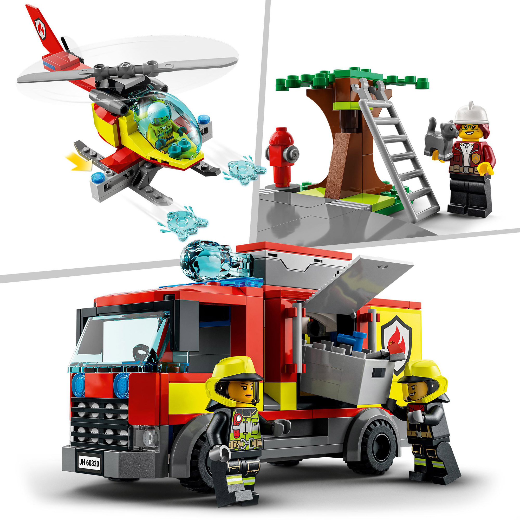 LEGO City Fire caserma dei pompieri, con garage, camion ed elicottero giocattolo, 60320 - LEGO