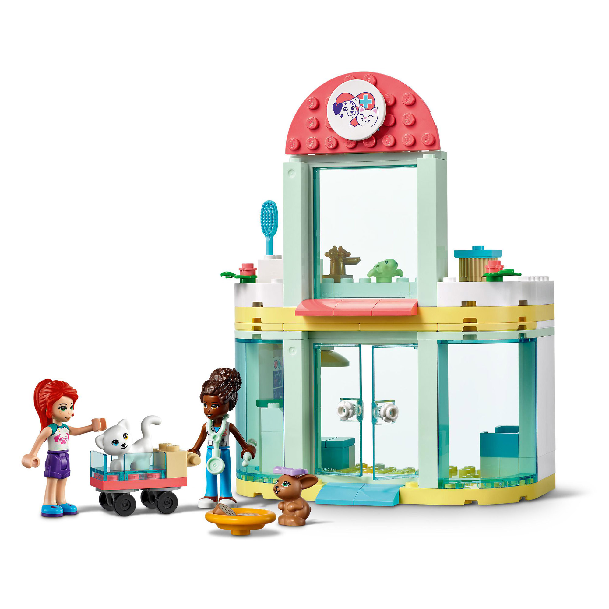 LEGO Friends clinica veterinaria, giochi per bambini dai 4 anni, con 2 mini bamboline e 3 animali, 41695 - LEGO