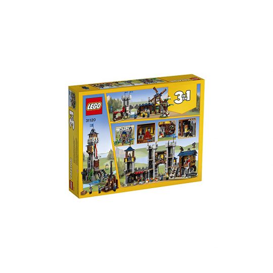 LEGO Creator 3 in 1 Castello Medievale, Torre e Mercato con Catapulta e Drago Giocattolo, Include 3 Minifigure, 31120 - LEGO