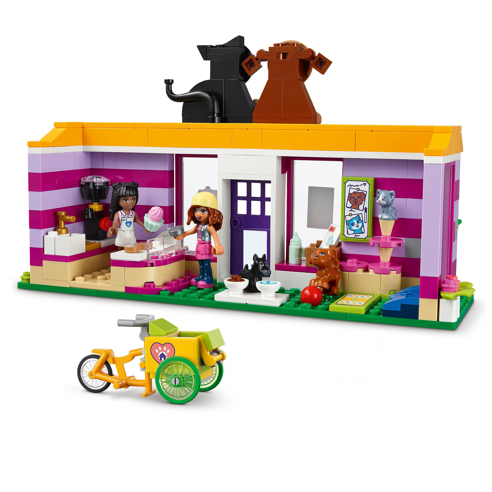 LEGO Friends 41699 il caffè di adozione dei cuccioli, parco giochi animali - LEGO