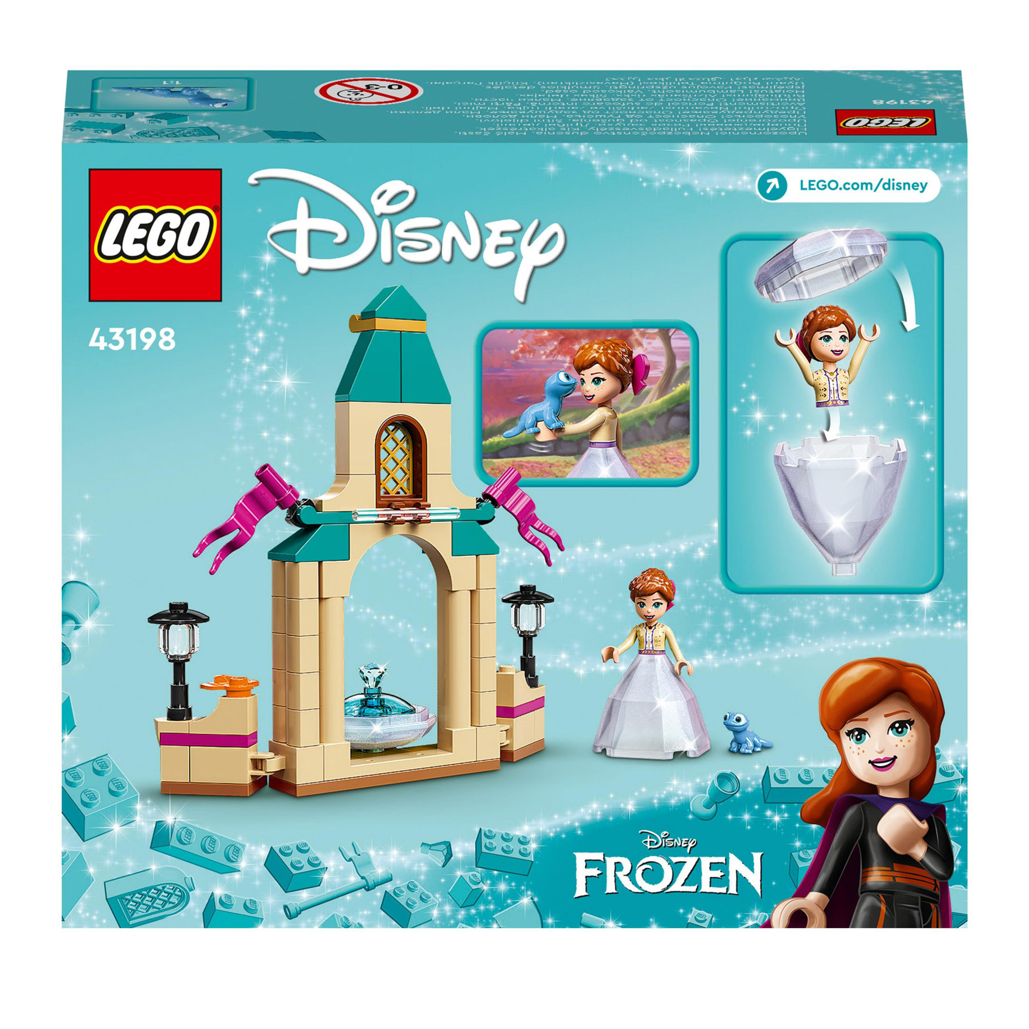 LEGO Disney il cortile del castello di anna, giocattolo con principessa frozen 2, collezione abito diamante, 43198 - Disney, LEGO