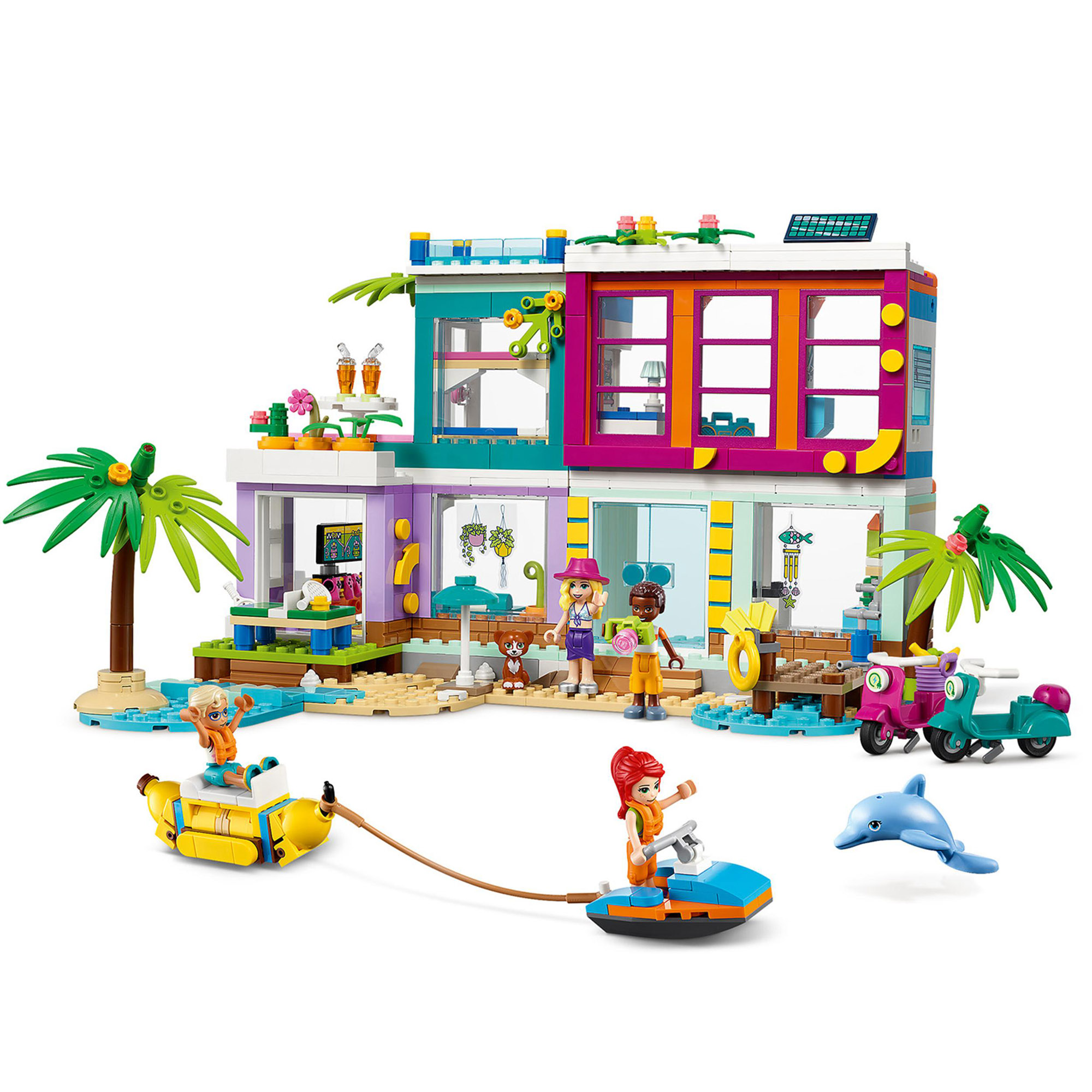 LEGO Friends 41709 Casa delle vacanze sulla spiaggia, con piscina e mini bamboline mia - LEGO