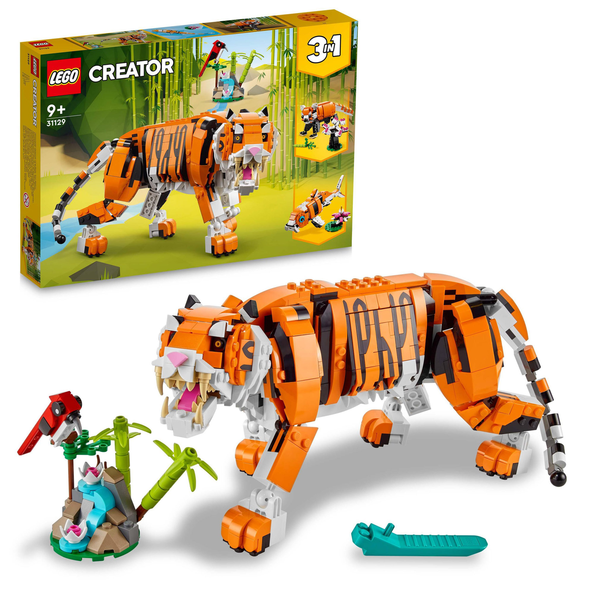 LEGO Creator 3 in 1 tigre maestosa, con animali, 31129 - LEGO