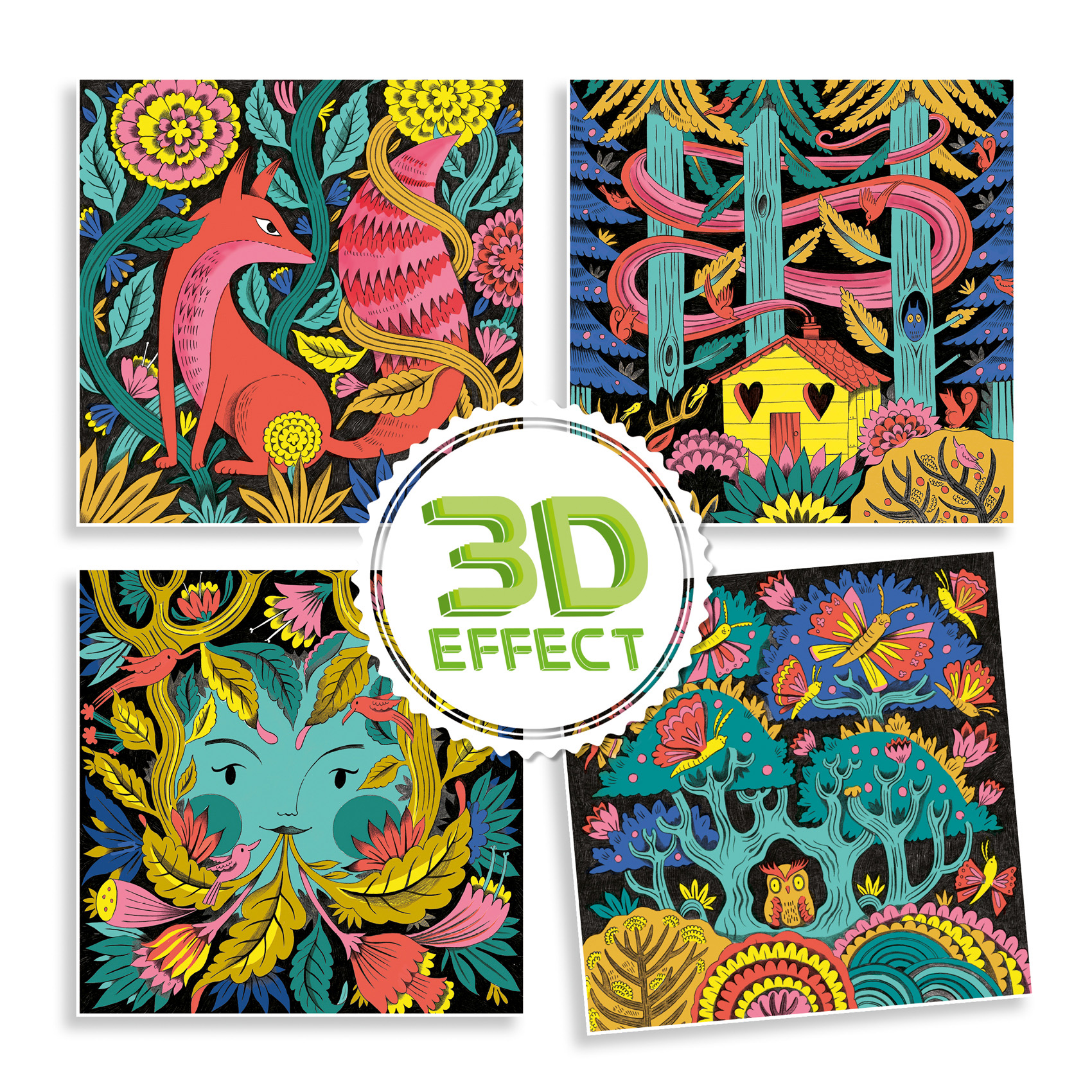 Kit per colorare Fantasy forest 3D - Djeco