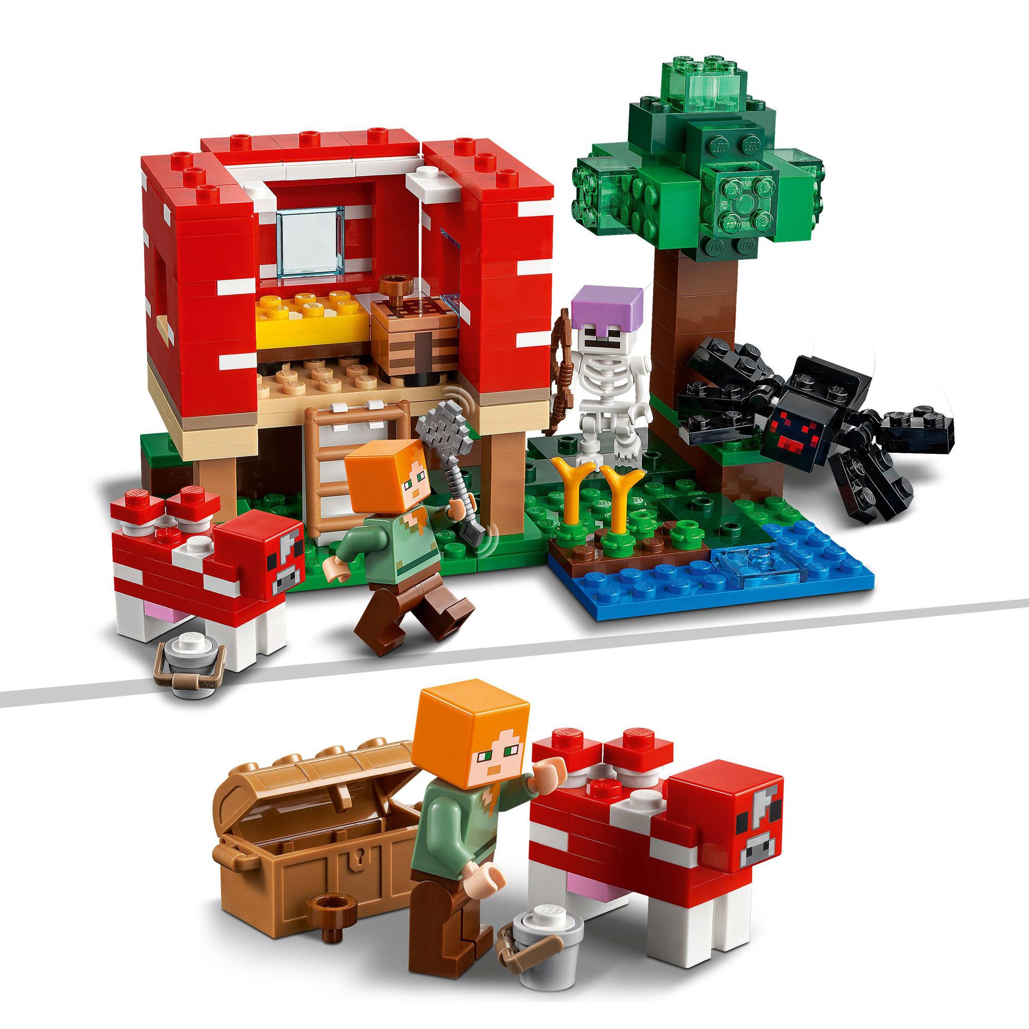 LEGO Minecraft la casa dei funghi, con il personaggio di alex, 21179 - LEGO